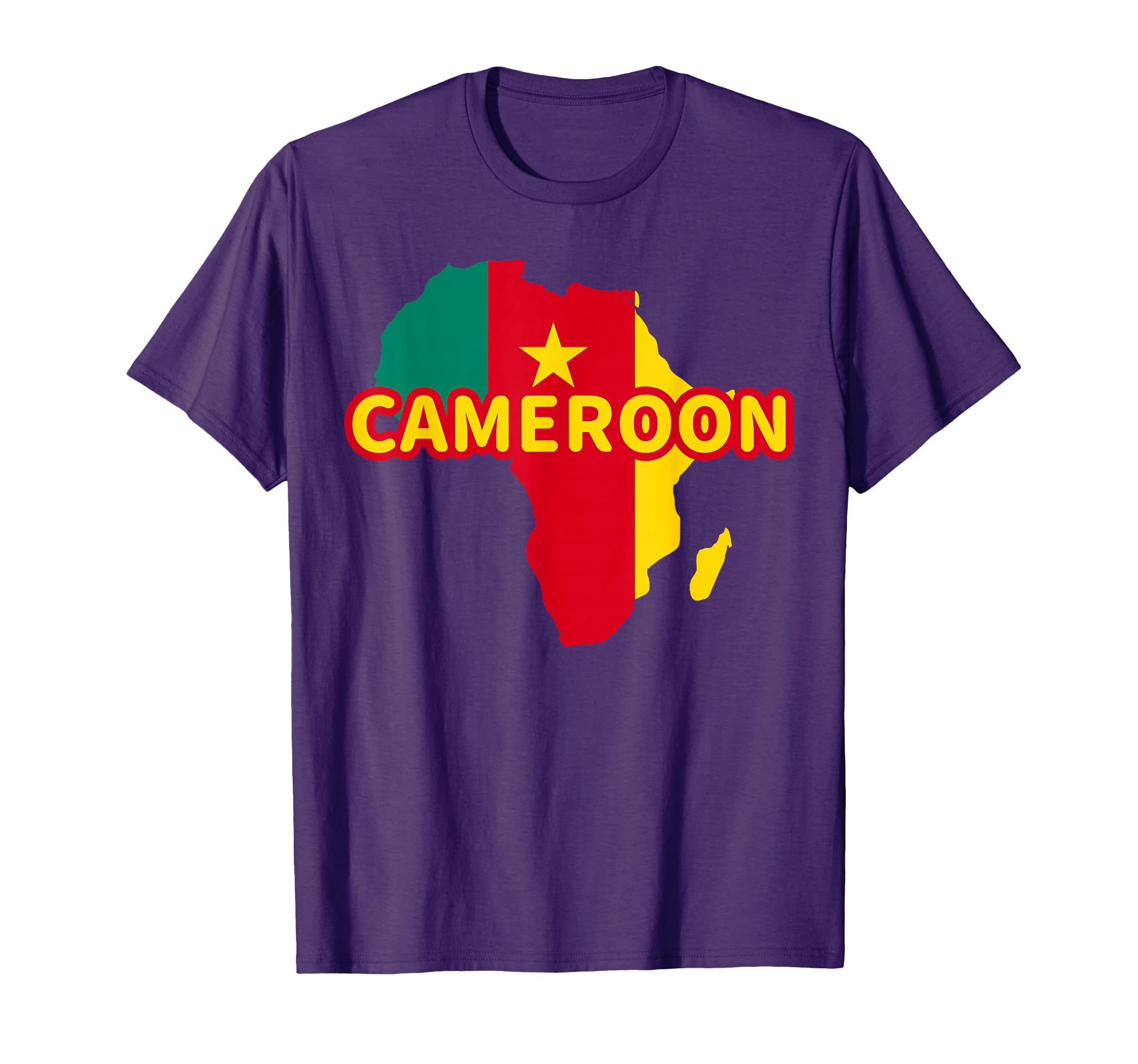 Cameroon Cameroonian Pride Flag Map Africa Print T-Shirt