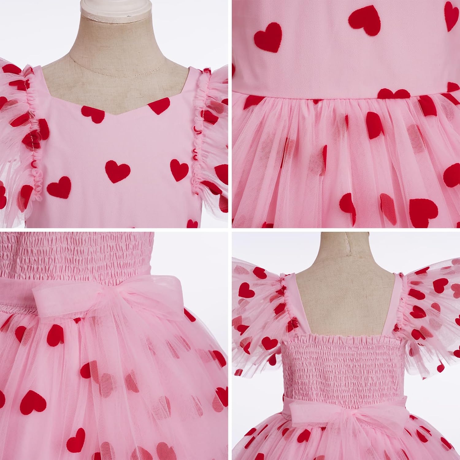 Kids Girls Birthday Party Dress Flutter Sleeve 3D Butterfly Tutu Dress Cake Crush Photo Shoot