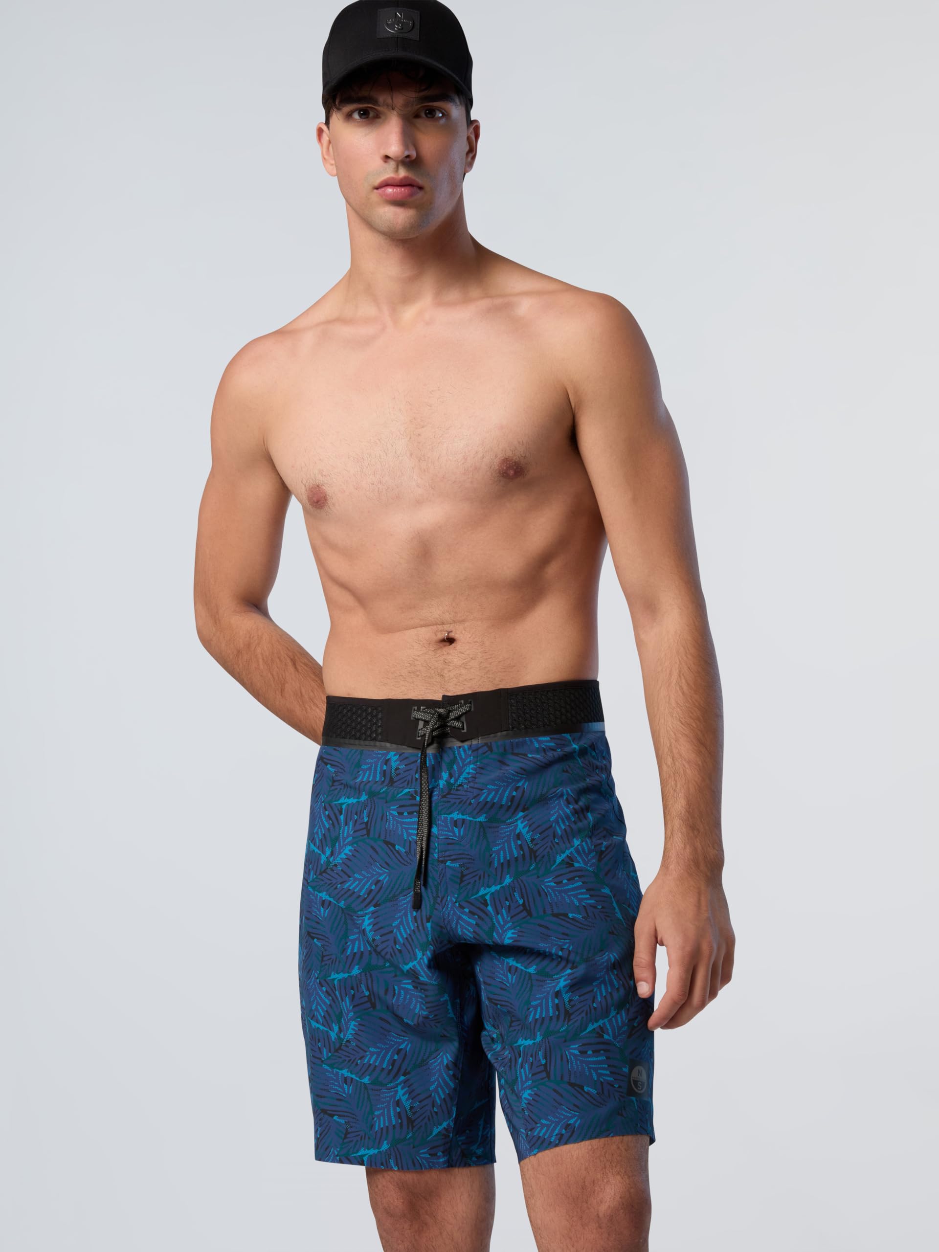 NORTH SAILS Boardshort Uomo in Poliestere Riciclato Stretch con Stampa Grafica