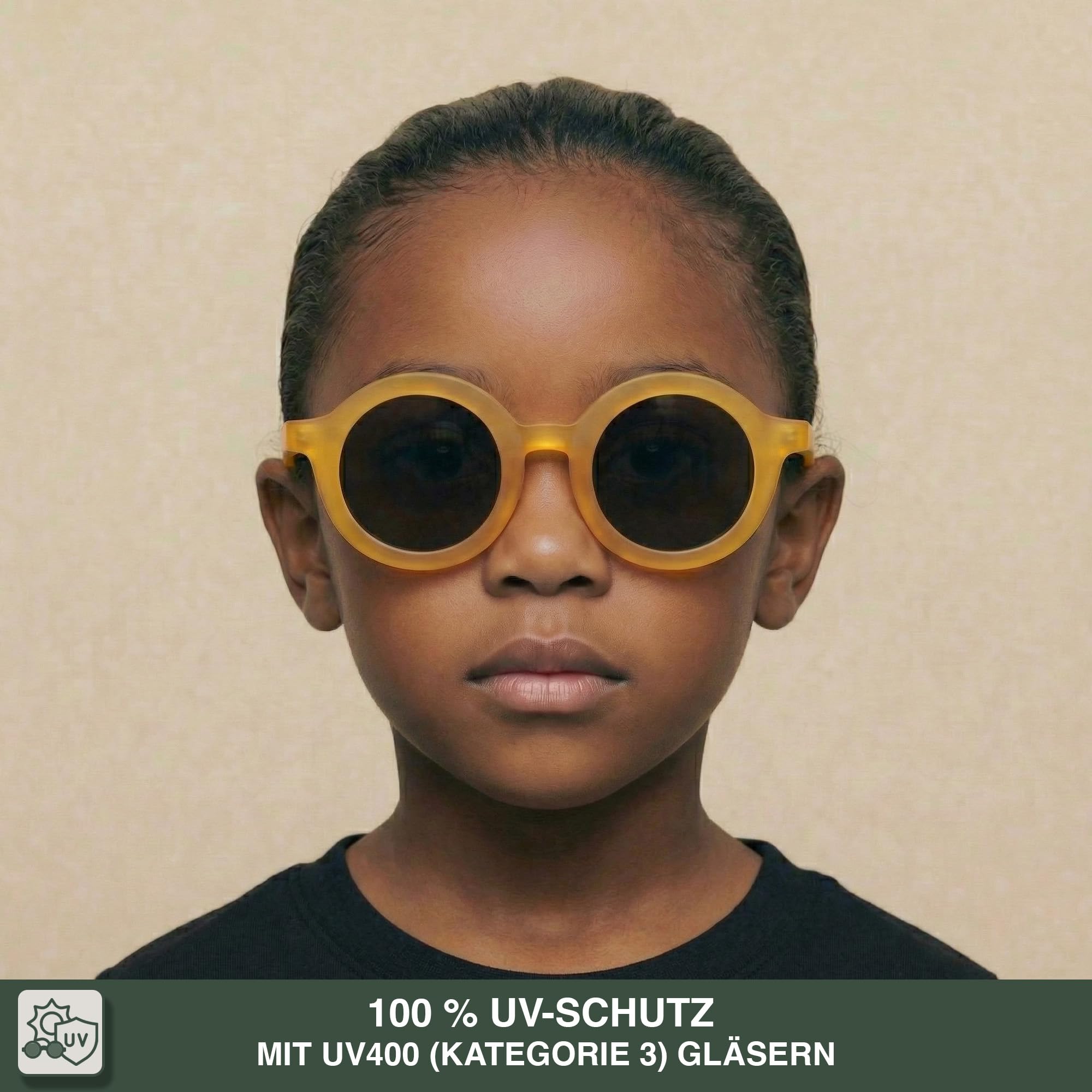 BABYMOCS Signature Kindersonnenbrille 1,5-7 Jahre | Recycelter Biokunststoff & 100% UV400-Schutz Kat. 3 | Runde Sonnenbrille Jungen & Mädchen BPA-frei | Handgefertigt - Schwedisches Design