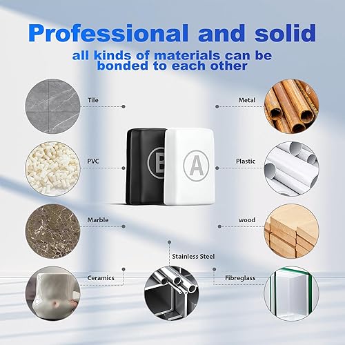 Miniatura 5 de Masilla epoxi, reparación rápida de metal, plástico, madera, acero inoxidable, fibra de vidrio, azulejos, pisos, cerámica, relleno de cemento,
