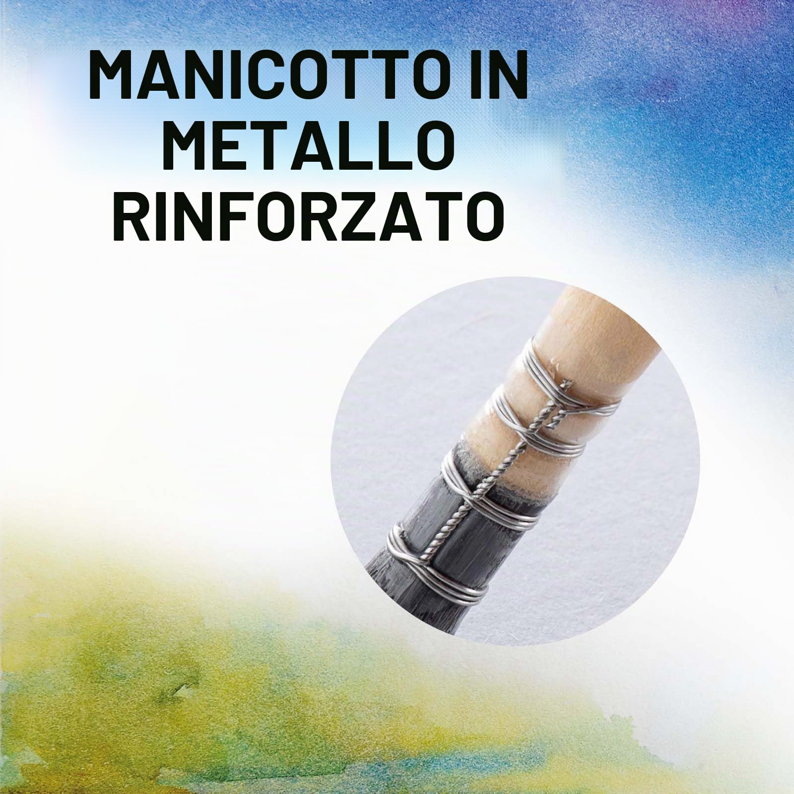 COOZEE Pennello per artisti, pennello professionale per acquerelli con peli naturali di scoiattolo, set di pennelli rotondi a punta perfetta per acquerelli, pittura acrilica a guazzo (4 pennelli)