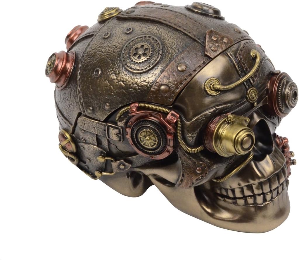Limited Discount Treasure Gurus Steampunk Machinery Desktop Skull Diversion Hidden Compartment Stash/Cash Box