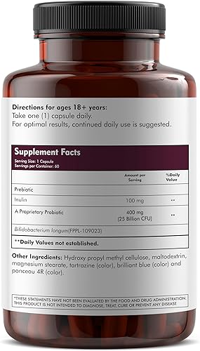 Miniatura 3 de B-Longum Probiótico para la salud digestiva e inmunológica, probióticos para mujeres y hombres, ayuda a las bacterias buenas con nuestra cepa