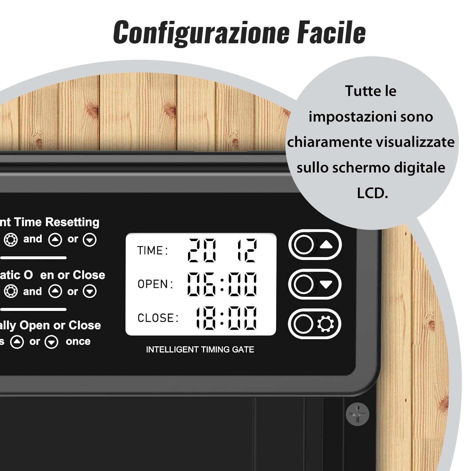 Porta Pollaio Automatico con Display, Timer, Antipizzicamento, Impermeabile
