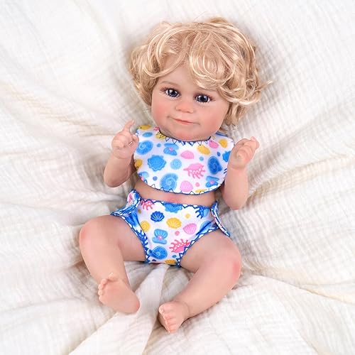 Miniatura 6 de BABESIDE Juego de 6 pañales para muñecas y 2 baberos reutilizables para muñecas de 12 a 18 pulgadas, ajustables