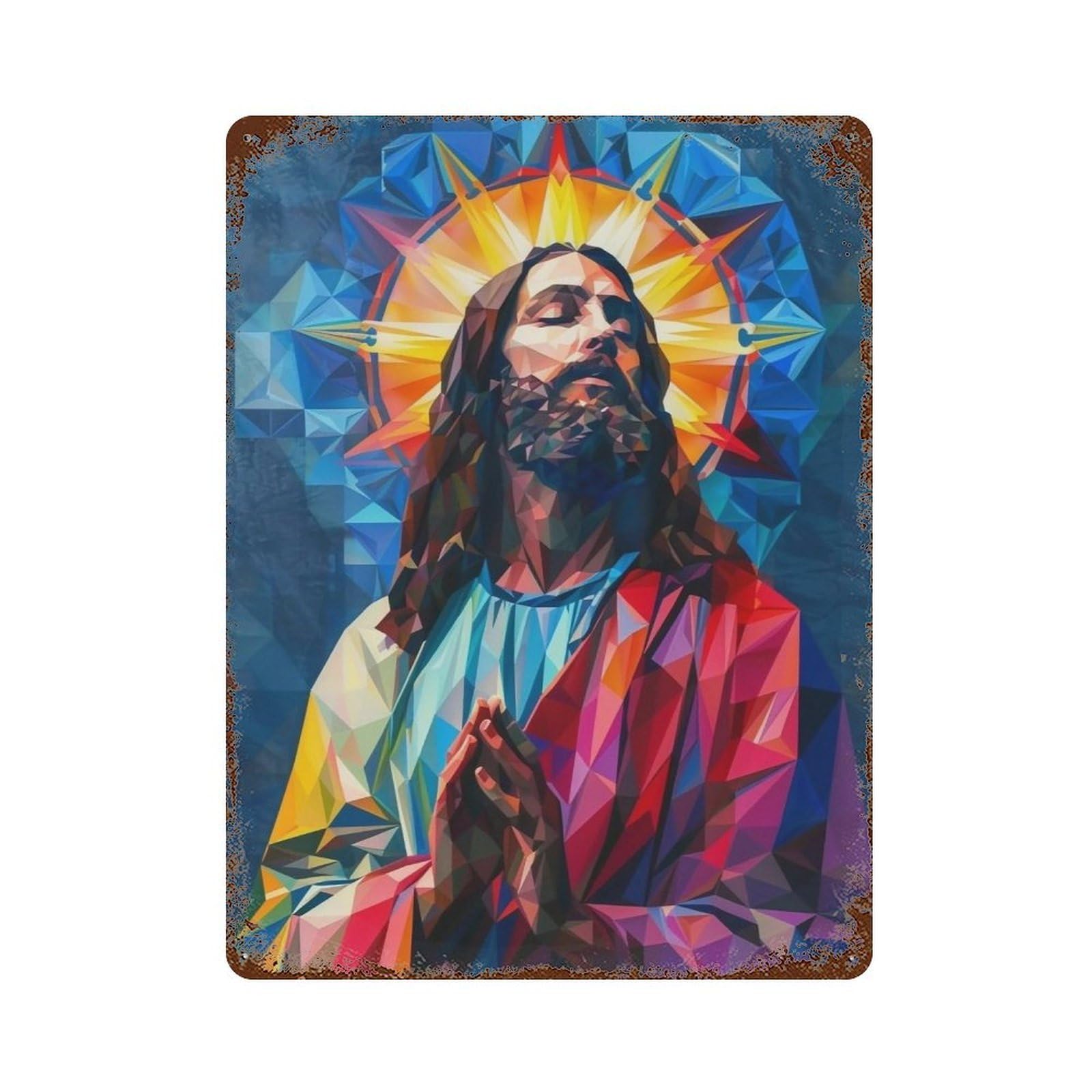 MGHTGRWE Christ Epiphany 01 Poster Wall Art Iron Vintage Metal Tin Sign Modern Home Cofffee Club Art Bar Shop Decor 40x30cm