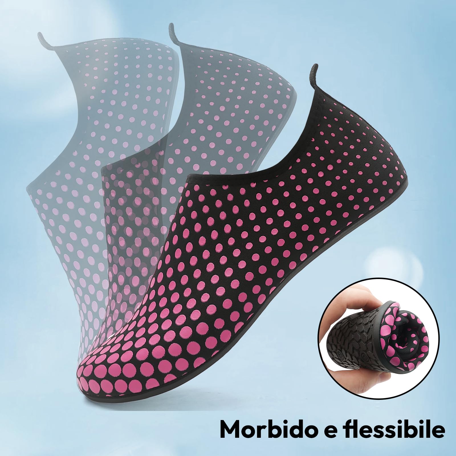 Donna Uomo Scarpe da Scoglio Scarpe da Immersione Antiscivolo Water Shoes Scarpe da Acqua per Spiaggia Surf Bagno Snorkel Yoga Sport Acquatici Gr.34-47 EU