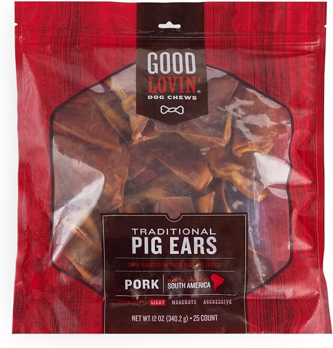 Pigs Ears Good Lovin' Traditional Rawhide Bone Dog Chews, Oz