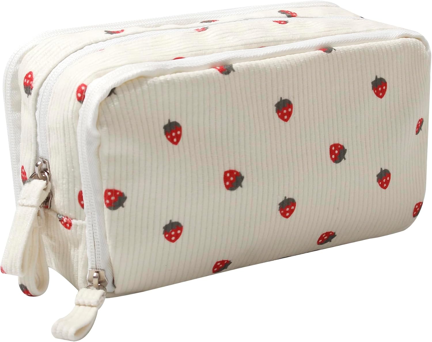 OZAOZ 大容量 筆箱 ペンポーチ コーデュロイ ペンシルバッグ 複数のポケット 頑丈なジッパー かわいい 学用品 ペンバッグ オ