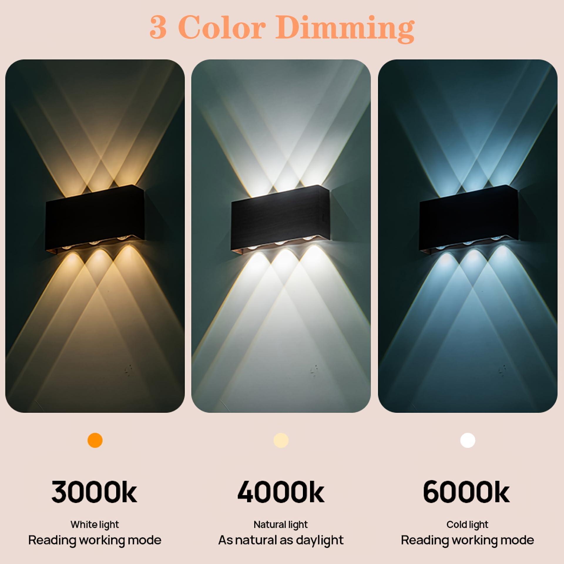 Akku Wandlampe, mit Touch Control Schalter LED Magnetisch Akku Wandleuchte 5200mAh Kabellose Wandlampe 3 Modi Helligkeitsstufen, ideal für Loft Flur Schlafzimmer (2pcs Schwarz)
