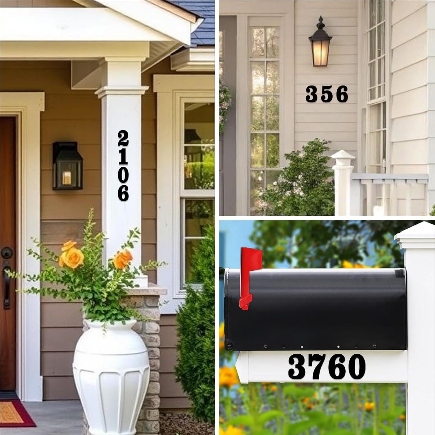 6" House Numbers for Outside Modern Address Sign - Matte Black Metal Letters Door Numbers Plaque for Home Street Garden & Office Weatherproof Number Letters (Symbol &)