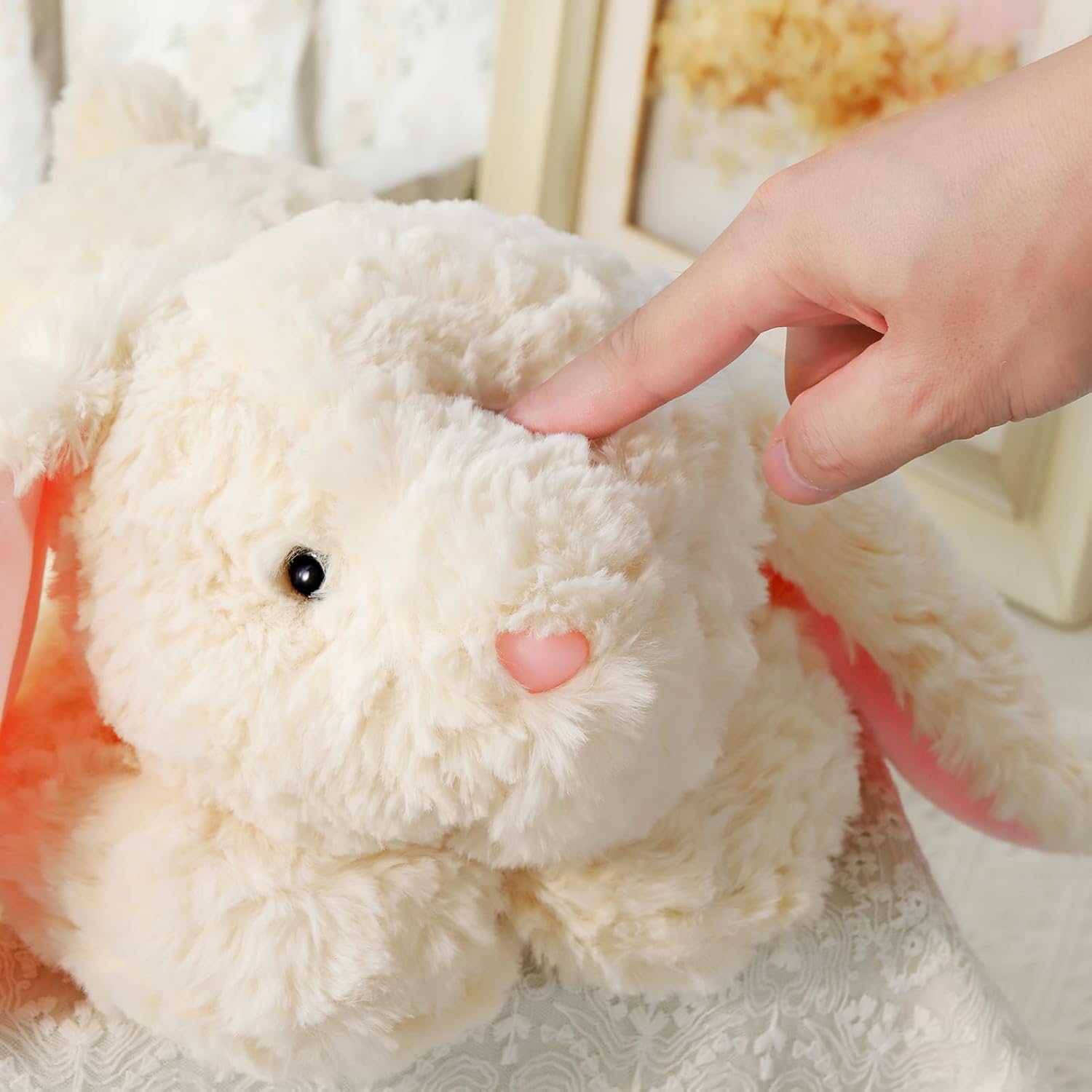 Soft Weighted Bunny Stuffed Animal 20.5" 2Lbs, Sturdy and Fluffy Beige Rabbit Plush Toy for Kids Cuddle, Cute Plushy Hugging Pillow Toy for Kids (20.5"x7.9"x5.9") - Image 2