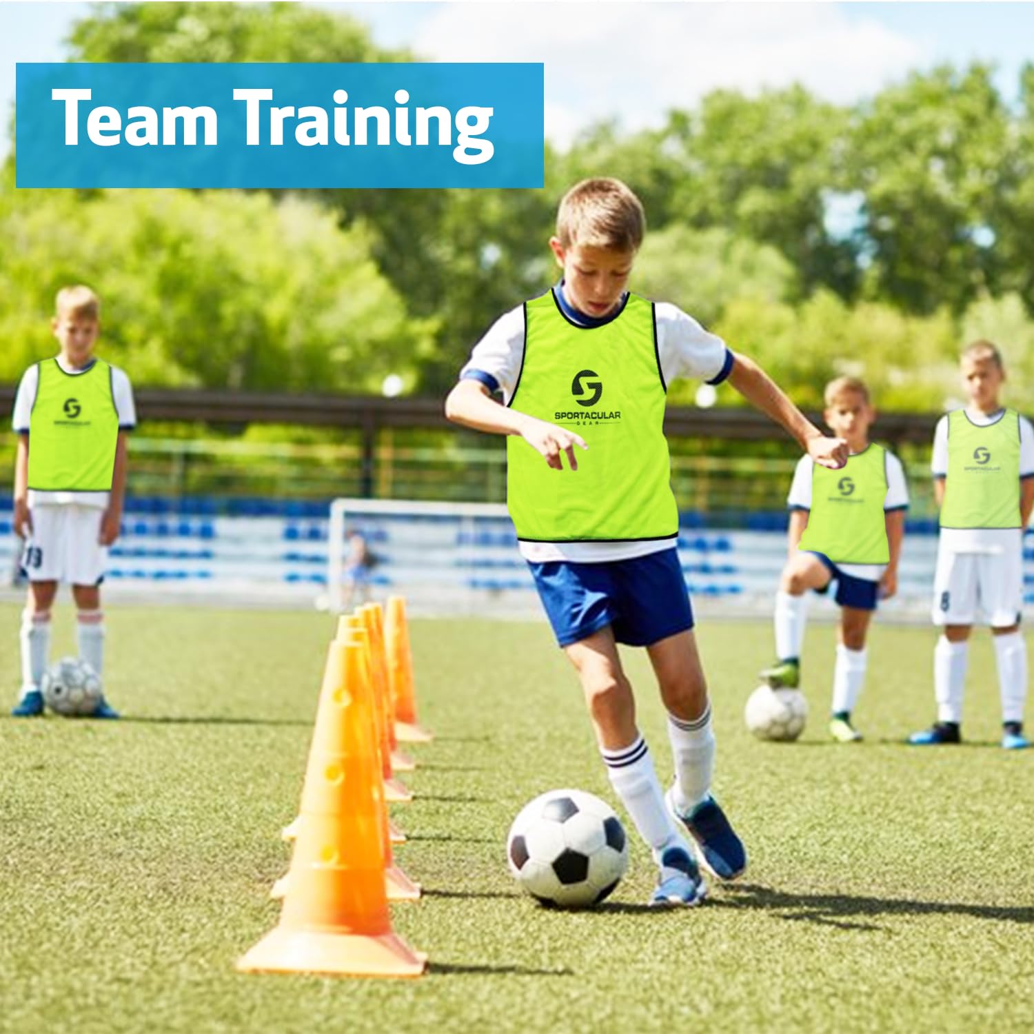 10er Set Trainingsleibchen in versch. Farben und Größen I Markierungshemden, Hemdchen, Trainingstrikot I Leibchen für Fußball, Handball, Basketball Training I Junioren, Senioren, Damen, Herren, Kinder