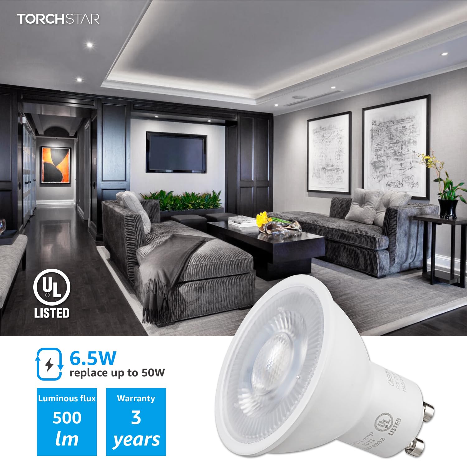 1-pack/6-pack 7.5 W dimmerabile GU10 Lampadina LED, luce morbido bianco 2700 K/5000 K