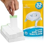 TidyTots Disposable Liners and Pads Compatible with OXO 2-in-1 Go Potty Chair for Potty Training Toddlers | Combo Travel Pack of 32 Potty Liners and 32 Absorbent Pads | Keeps Potty Seat Clean