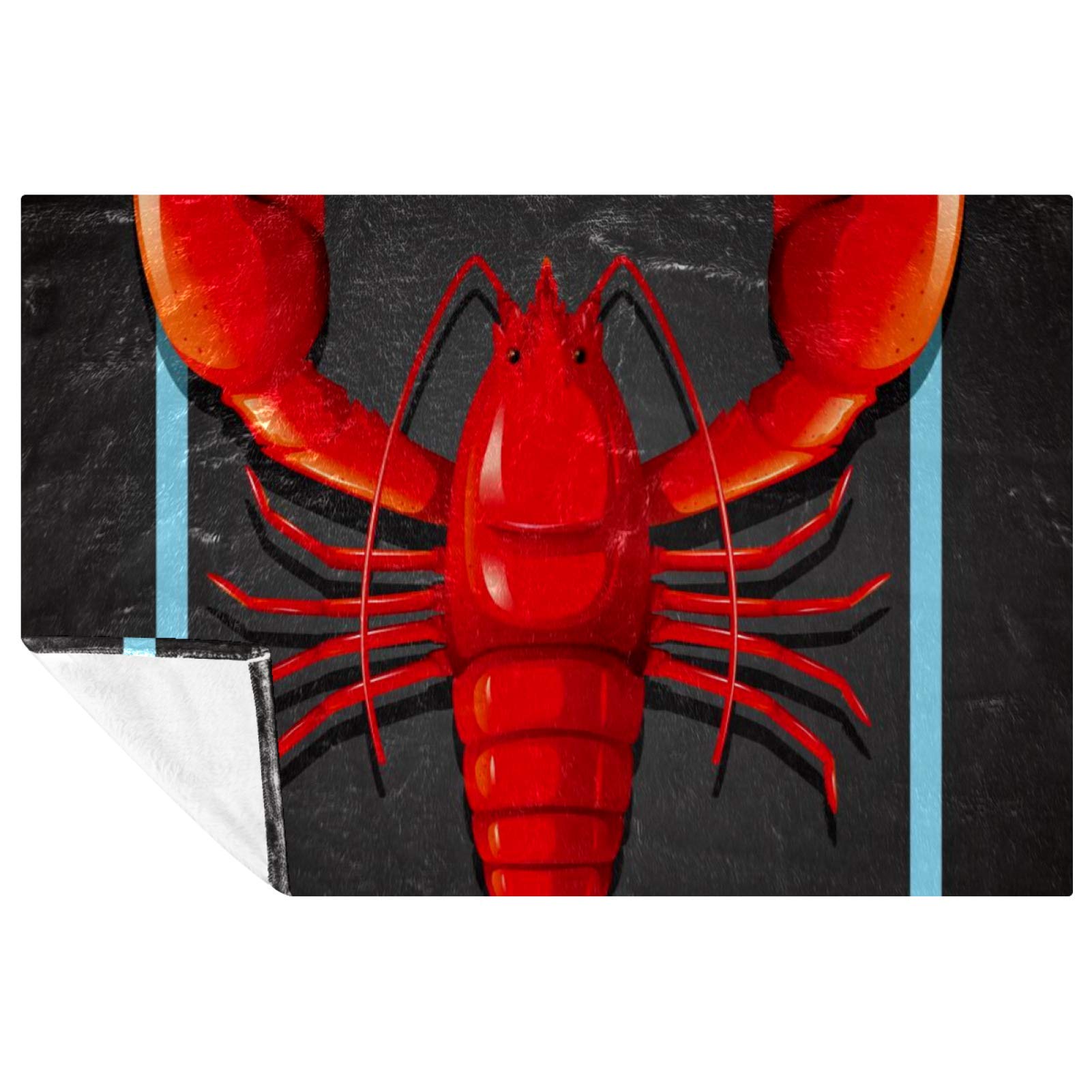 Couverture douce homard rouge de qualité supérieure, jeté de lit et canapé design 150x100