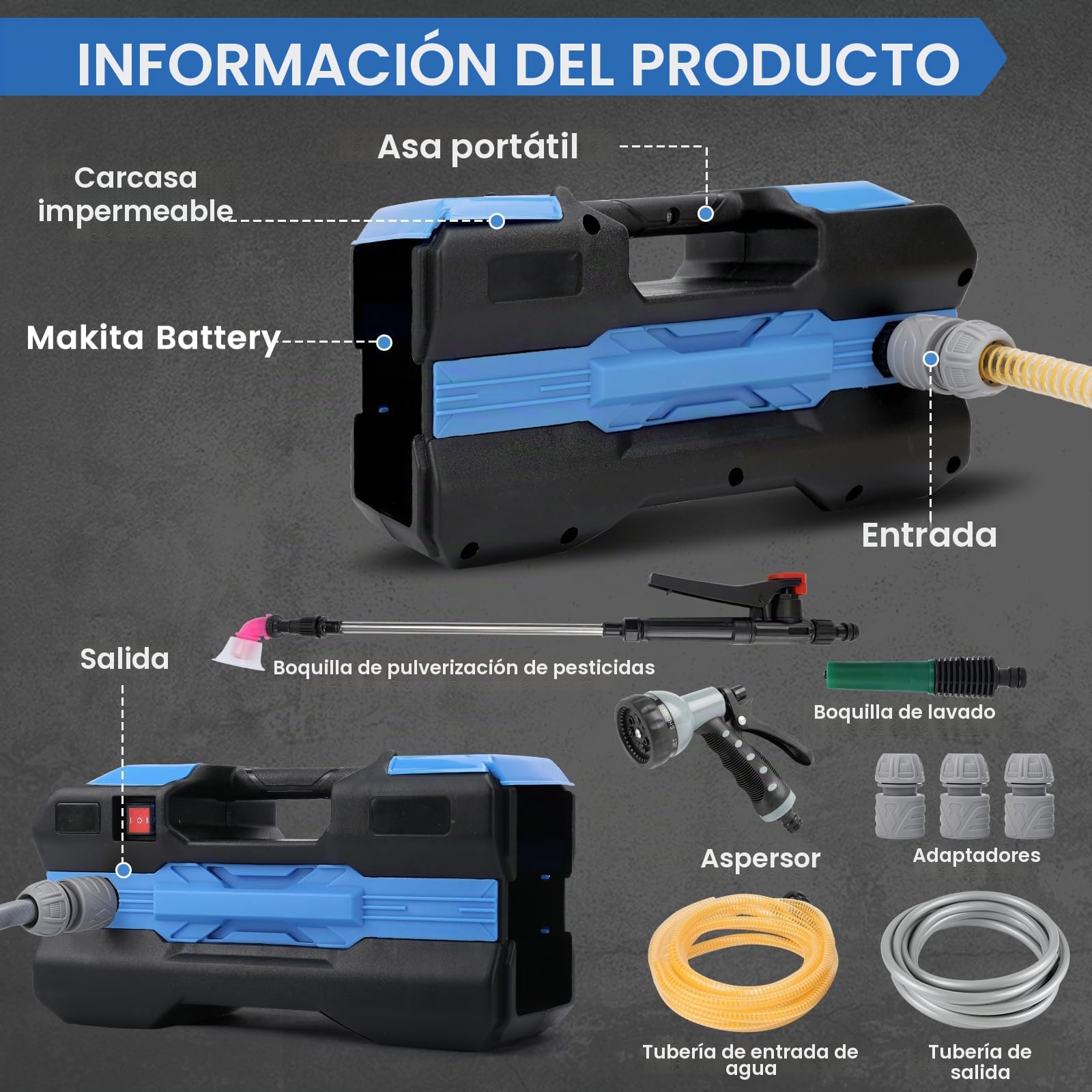 Bomba agua compatible con Makita 18 V