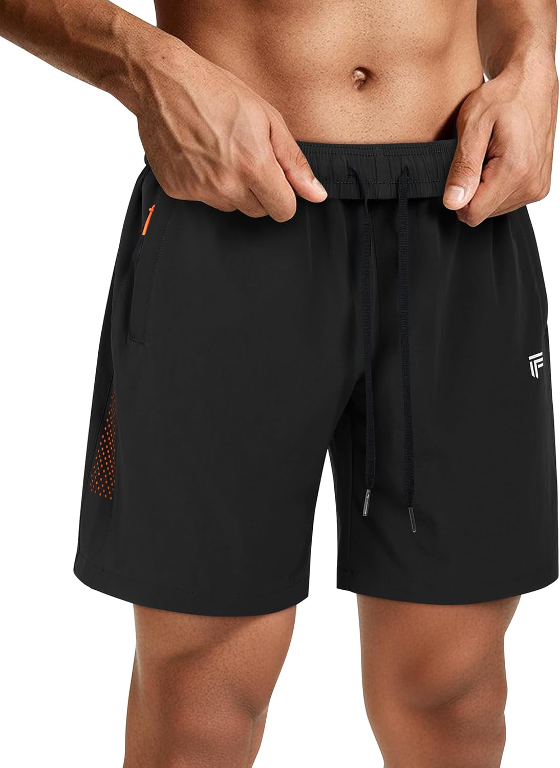 Men's Athletic Running Shorts with Zipper Pockets Quick Dry Drawstring 7" Gym Shorts for Basketball Workout Jogging - Image 4