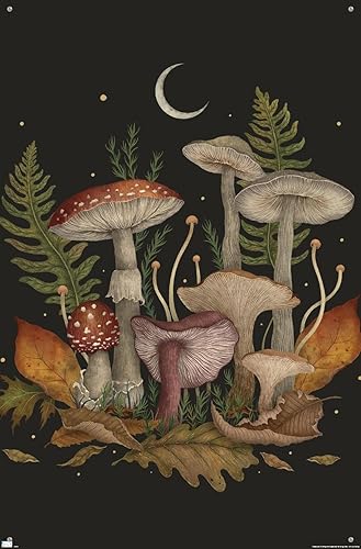 Miniatura 10 de Trends International Episodic Drawing - Autumn Mushrooms Wall Poster, 14.72" x 22.37", Premium Poster & Push Pin Bundle