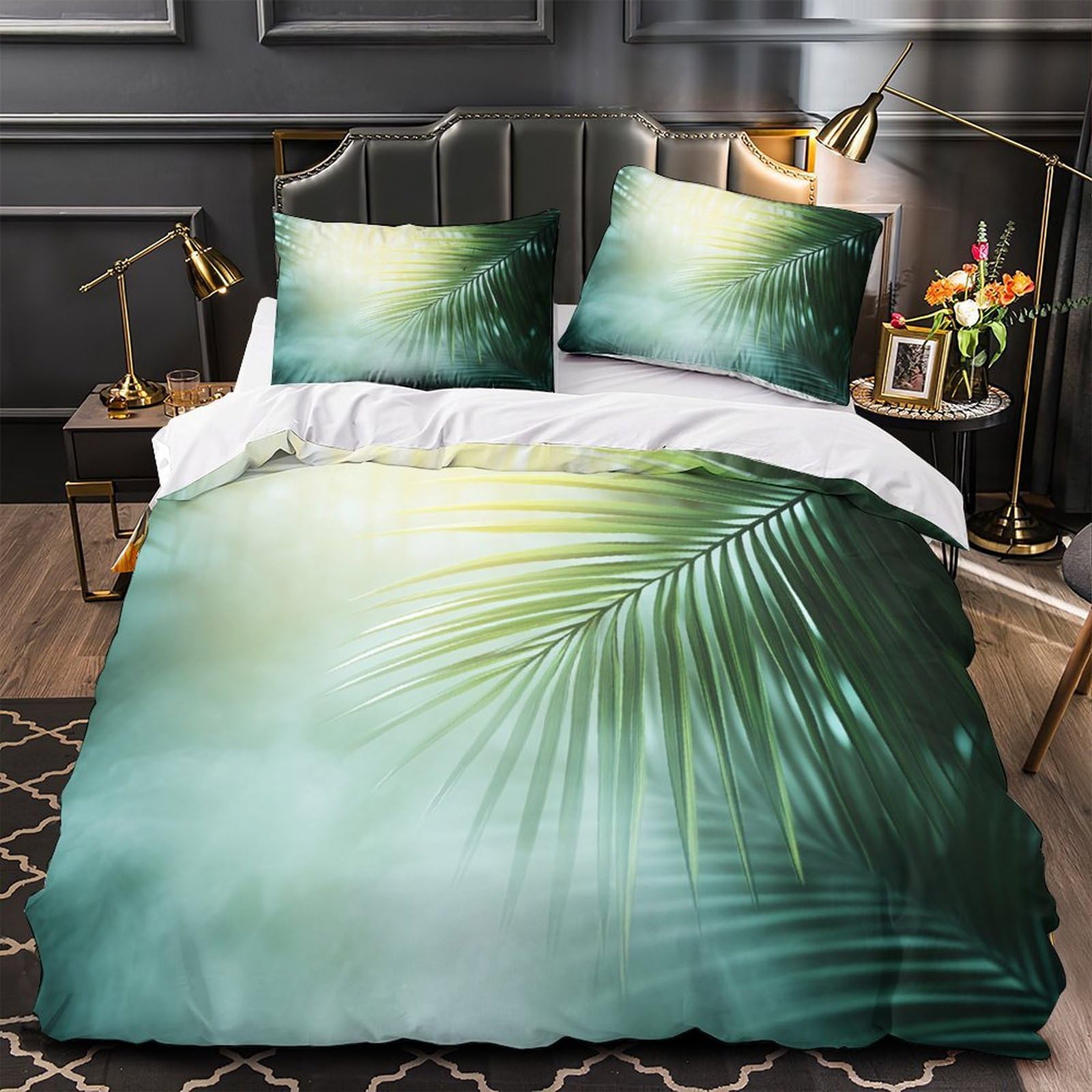 Housse de couette tropicale 140x200 hypoallergique pour stopper les allergies nocturnes