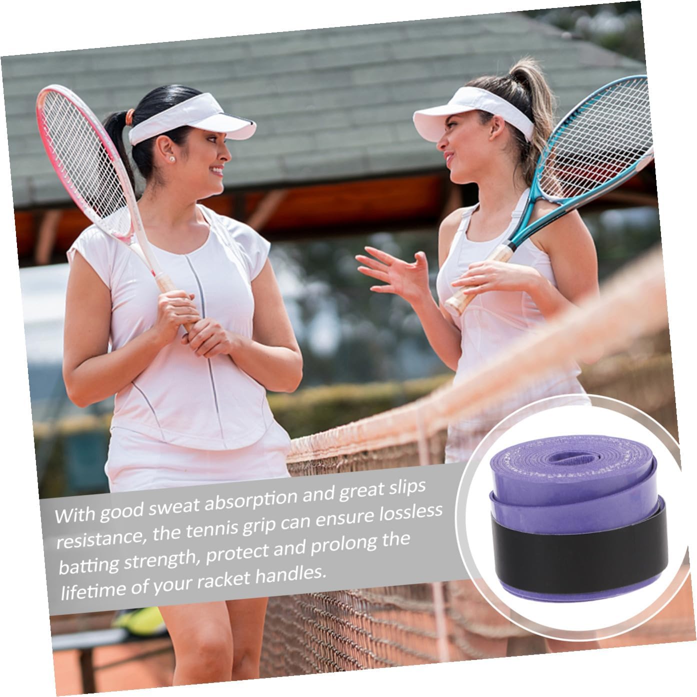 KICHOUSE Racket Grip Tapes Sweat Absorbent Wear Resistant Overgrips for Badminton Tennis Lightweight PU Material