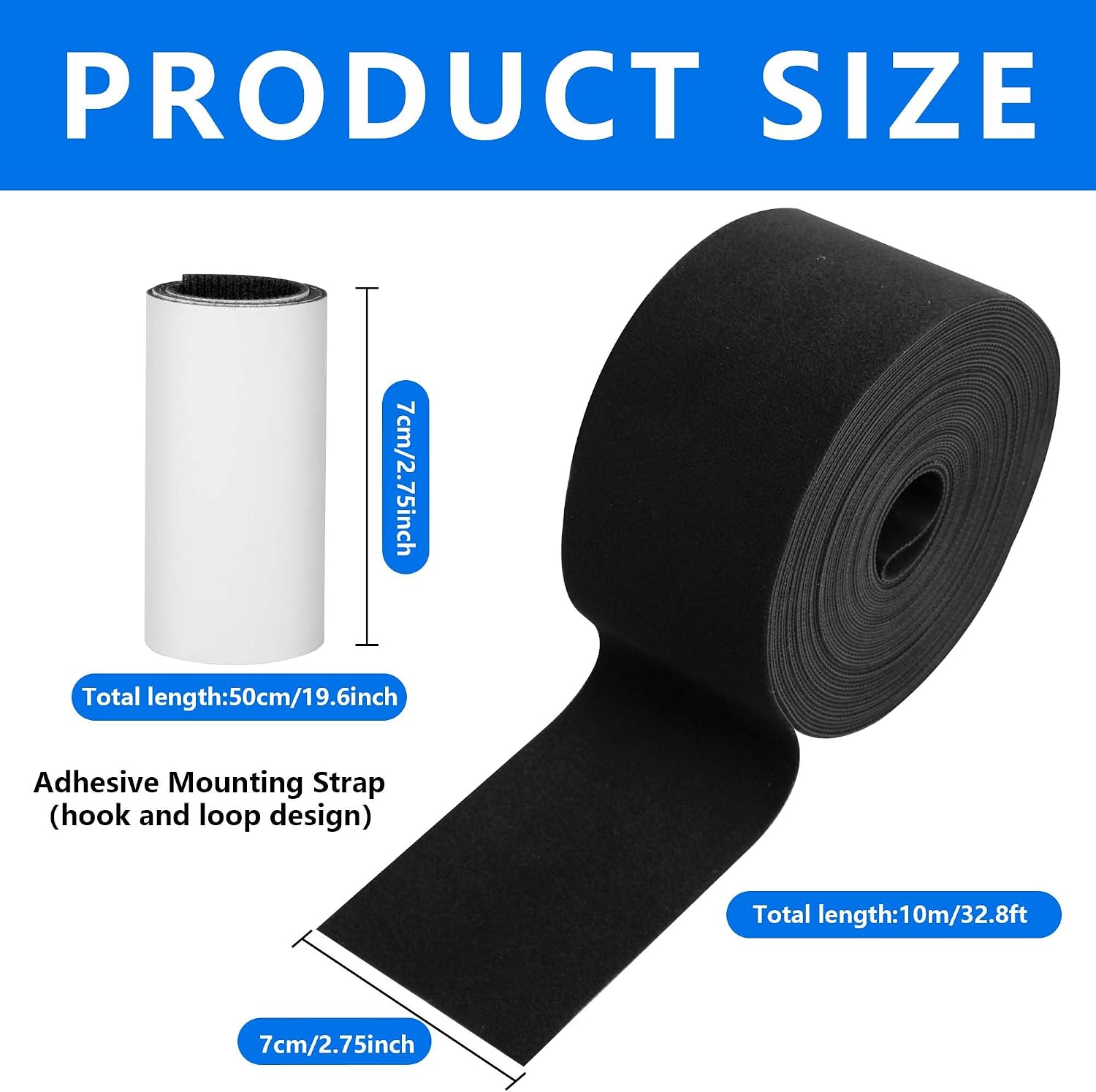 32.8 Feet Under Sofa Toy Blocker,Adjustable Gap Bumper,Sectional Connectors for Sliding Sofas,Bumper Guard for Avoid Things Sliding Under Couch & Furniture(Include 19.6" Adhesive Mounting Strap)