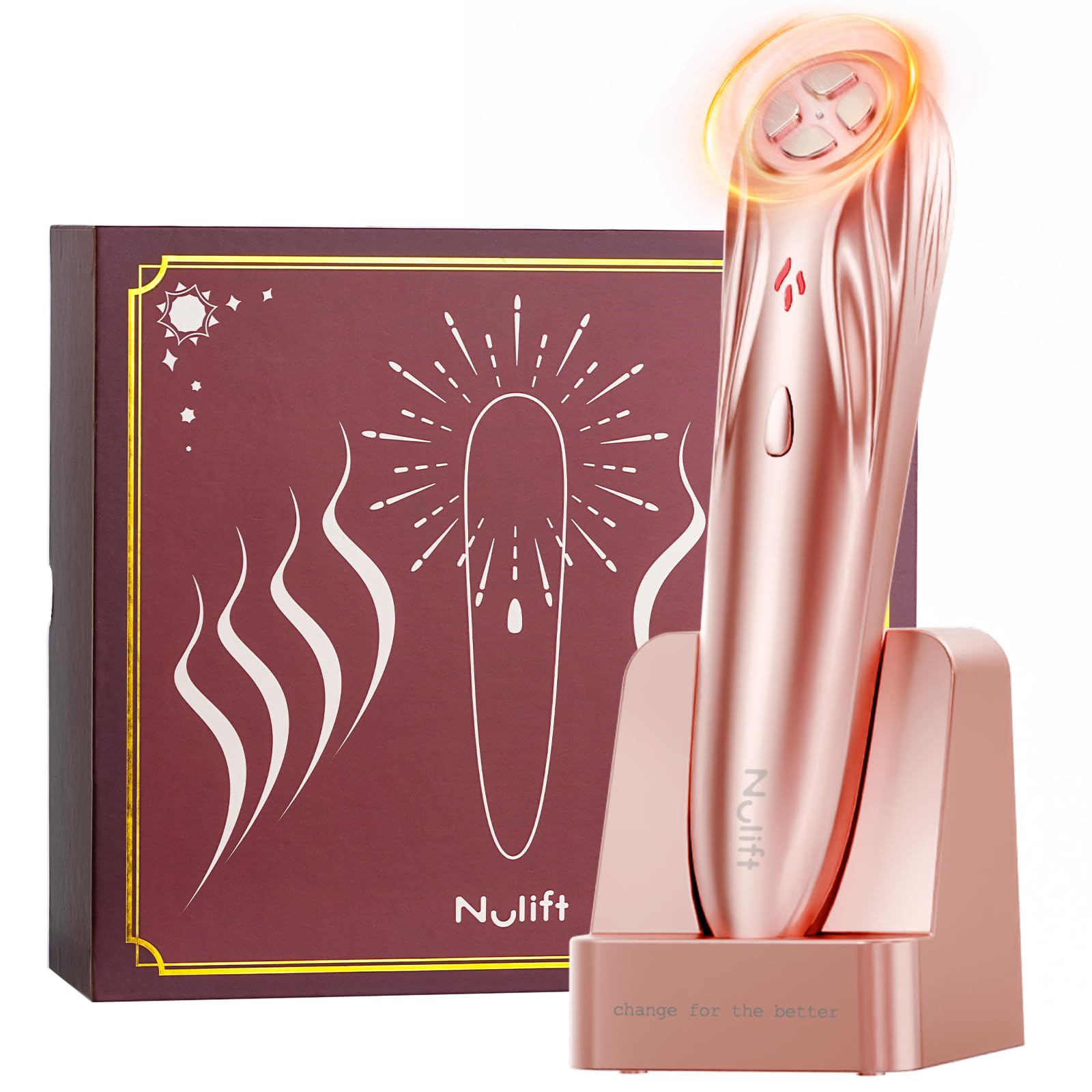 Radio Frequency Skin Tightening Device, Anti-Aging Face Machine for Wrinkle Removal, Lifting & Firming, Wireless Home Beauty Device with 3 Levels, at-Home Skin Renewal