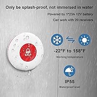 Vista 8 de Daytech Wireless Caregiver Pager Call Button for Elderly at Home Life Alert Systems for Seniors Disabled Patient 1 Emergency Watch 1 Receiver