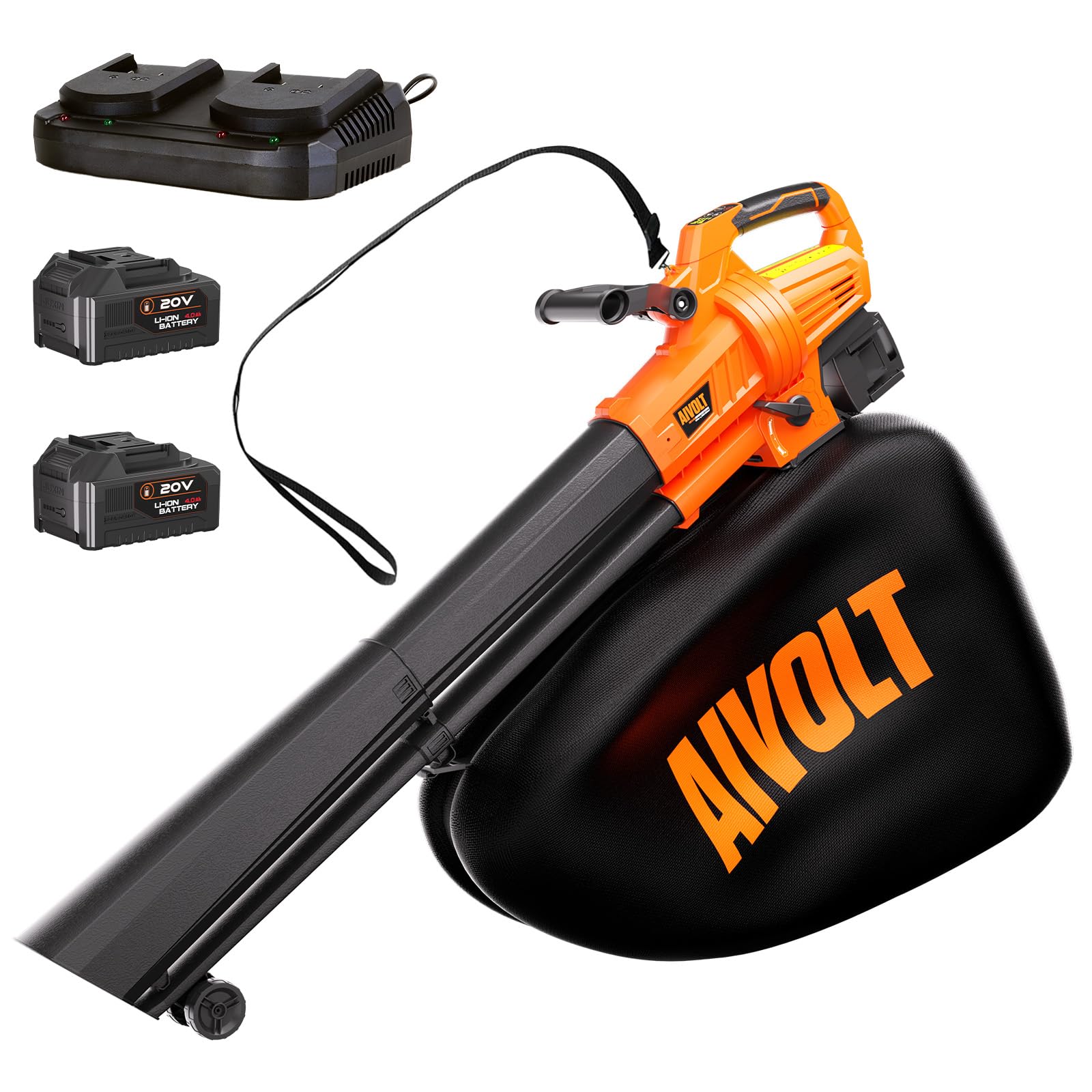 AIVOLT Cordless Leaf Blower Vacuum Mulcher 3-in-1 with 40L Bag