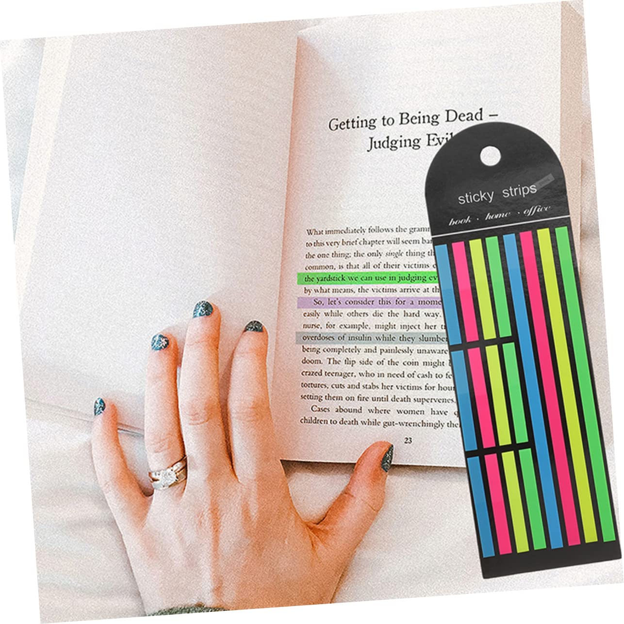 VILLCASE 18 Tiras De Lectura Cinta Resaltadora Para Libros Marcadores De Página Fluorescentes Tiras Adhesivas Para Navegación.
