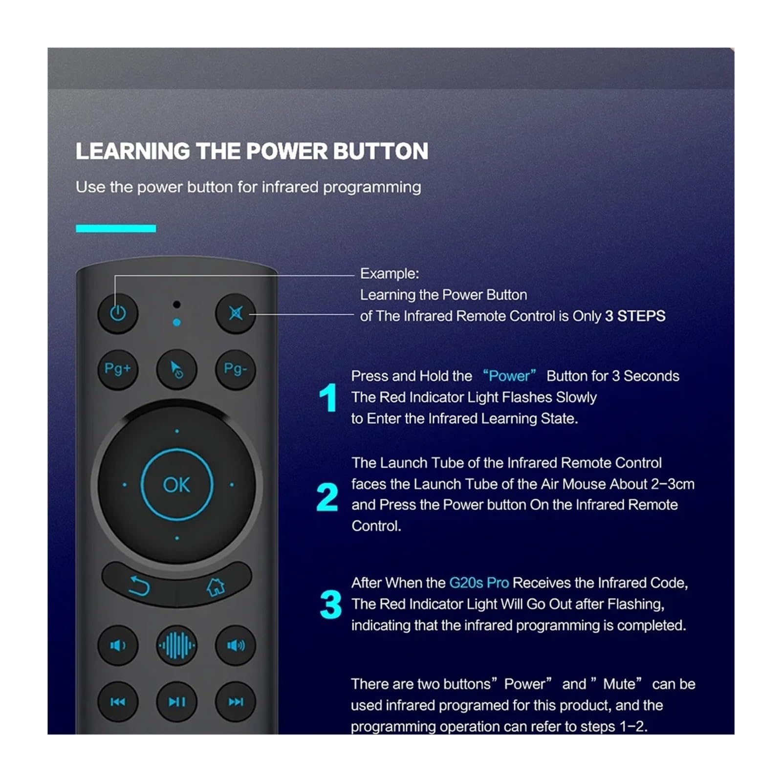 1 szt. G20S BT PRO Air Mouse 2.4G Bezprzewodowy żyroskop Inteligentny pilot | Z funkcją Voice IR Learning dla Android TV Box H96 MAX X88 X9(G10S Pro)