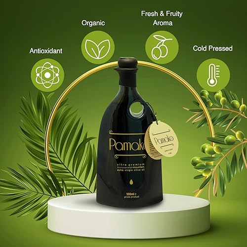 Miniatura 8 de Pamako Aceite de oliva orgánico de montaña monovarietal ultra premium | 16.9 fl oz | Cosecha 2021 | Evoo orgánico prensado en frío de Grecia |