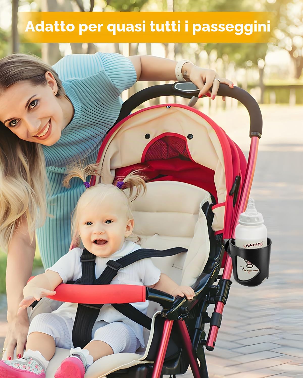 Portabicchieri per genitori per passeggino, portabicchieri per passeggino, accessorio universale per biciclette, bottiglie