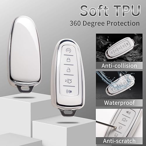 Miniatura 3 de Funda para llavero Ford C con llavero de cristal para coche,