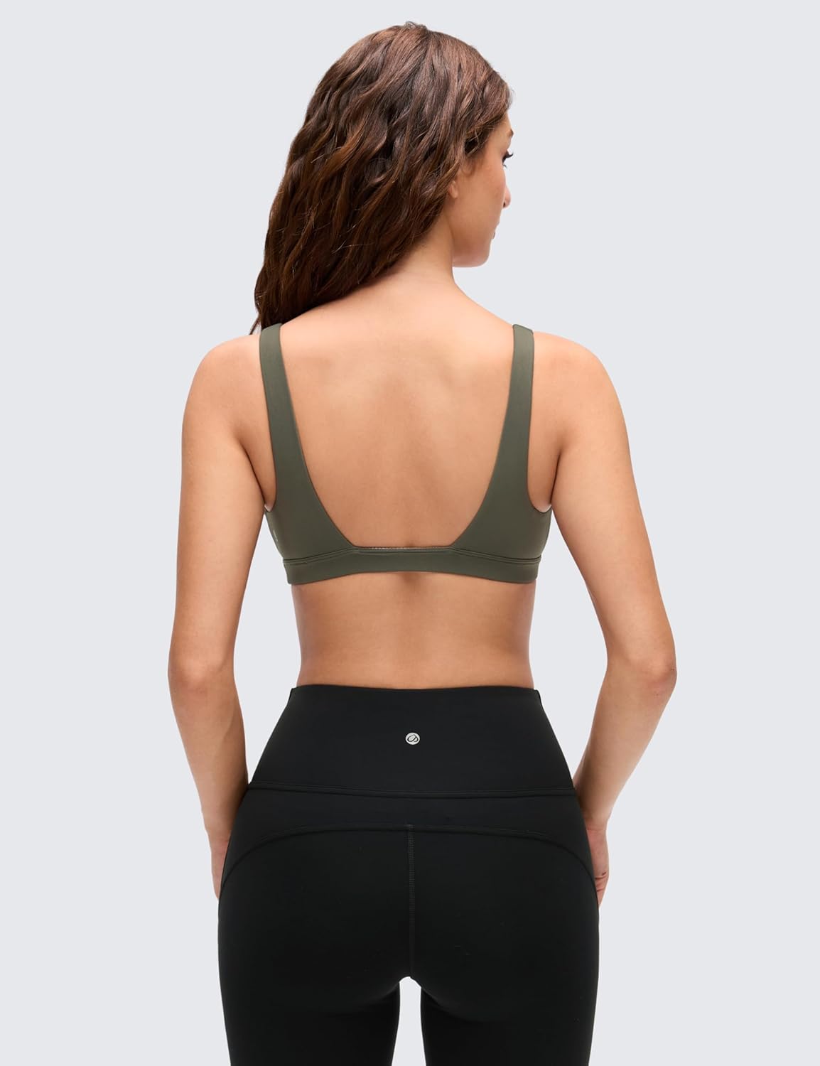 CRZ YOGA Butterluxe Soft Double Lined Deep V Neck Sports Bras for Women - Open Back Yoga Crop Top Casual Non Padded - Image 2