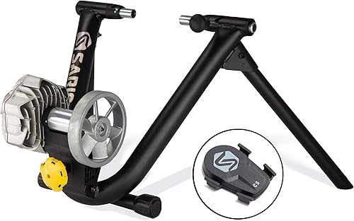 Saris Fluid2 - Entrenador de bicicleta de interior opción inteligente equipada compatible con bicicletas de carretera y montaña compatible con la