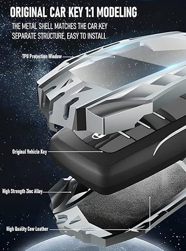 Miniatura 5 de Funda protectora para llavero de Toyota compatible con Sienna Rav4 Prime Venza Fortuner Alphard Vellfire Hilux Land Cruiser (JTYB-plateado)