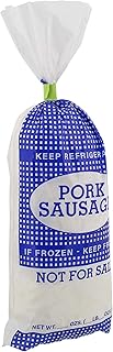 Lot45 Ground Hamburger Bags 1lb Food Saver Bags, 100pk - 2mil Plastic Pork Sausage Processing Meat Bags with Blue Design