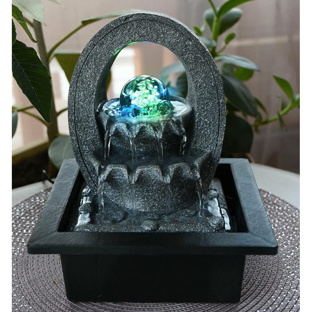 GLOBO RGB LED Zimmer Tisch Brunnen Farbwechsel Lampe Wohn Raum Dekoration grau 93020