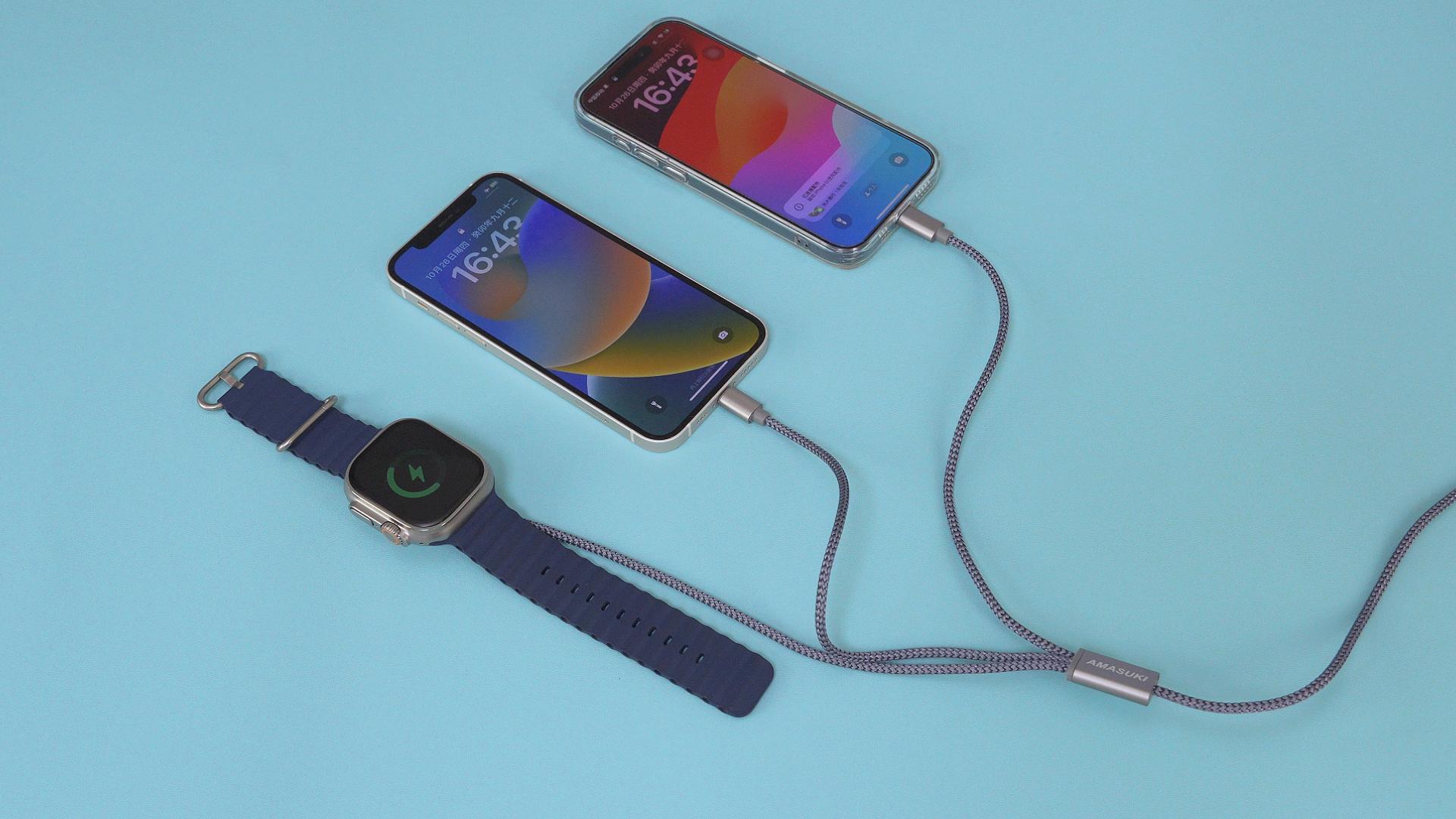 Image of 2026 Travel Essentials for Apple Watch Charger,Cruise Vacation Camping Essentials,iPhone Charger,Multi Charging Cable,3 in 2 Charging Docks for iWatch Series 11-2 /Ultra,iPhone 17-12,Car (Pack of 3)