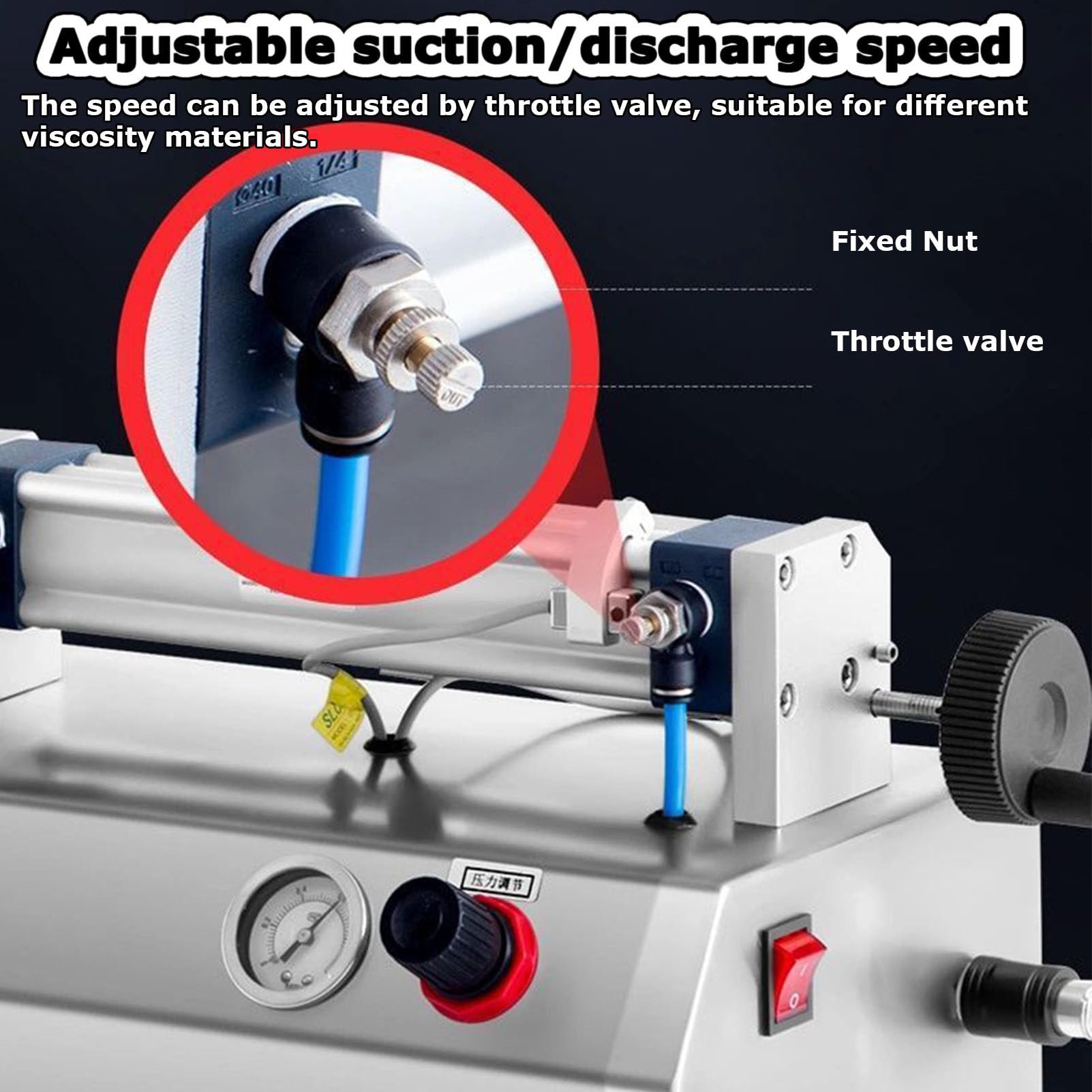 TREEYX Pneumatic Piston Filler Semi-Automatic Paste Dispenser - Manual Liquid Filling Machine for Oil Cream Lotion Honey - — view 4