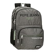 Pepe Jeans Edmon, zaino casual, zaino da passeggio, realizzato in poliestere, spalline larghe, ergonomiche e imbottite, varie tasche e scomparti, rosa. Joumma Bags., grigio, 33x46x15 cm, Zaino 46