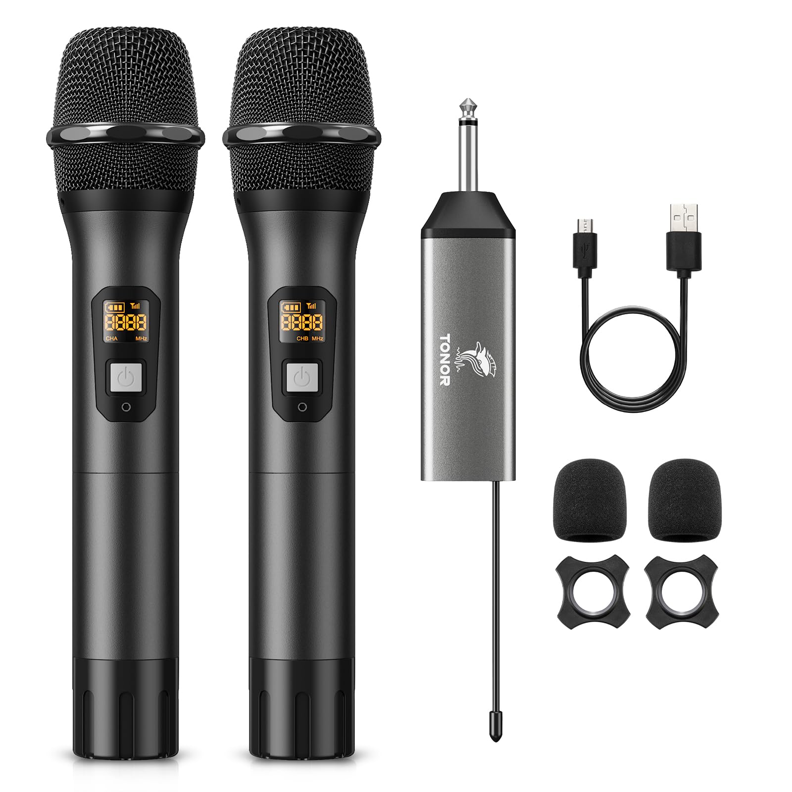 Buy TONOR Wireless Microphone, Metal Dual Cordless Dynamic Karaoke Mic