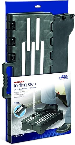 Miniatura 7 de North American Health + Wellness Escalón plegable portátil, taburete antideslizante de 4 pulgadas con asa, negro