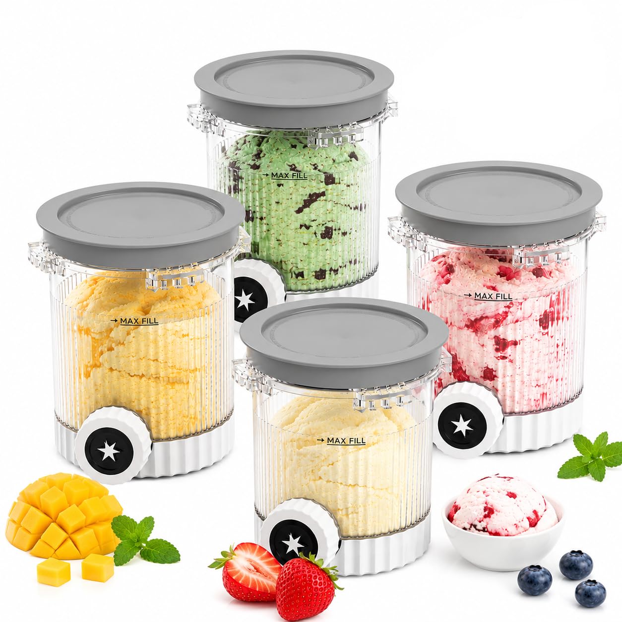 Confezione da 4 gelatiere