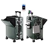 Zipperless Luggage, Polycarbonate Aluminum Hard Shell, Expandable Carry-On Suitcase with Spinner Wheels, Hard Shell Suitcase, 20 Inch Cabin