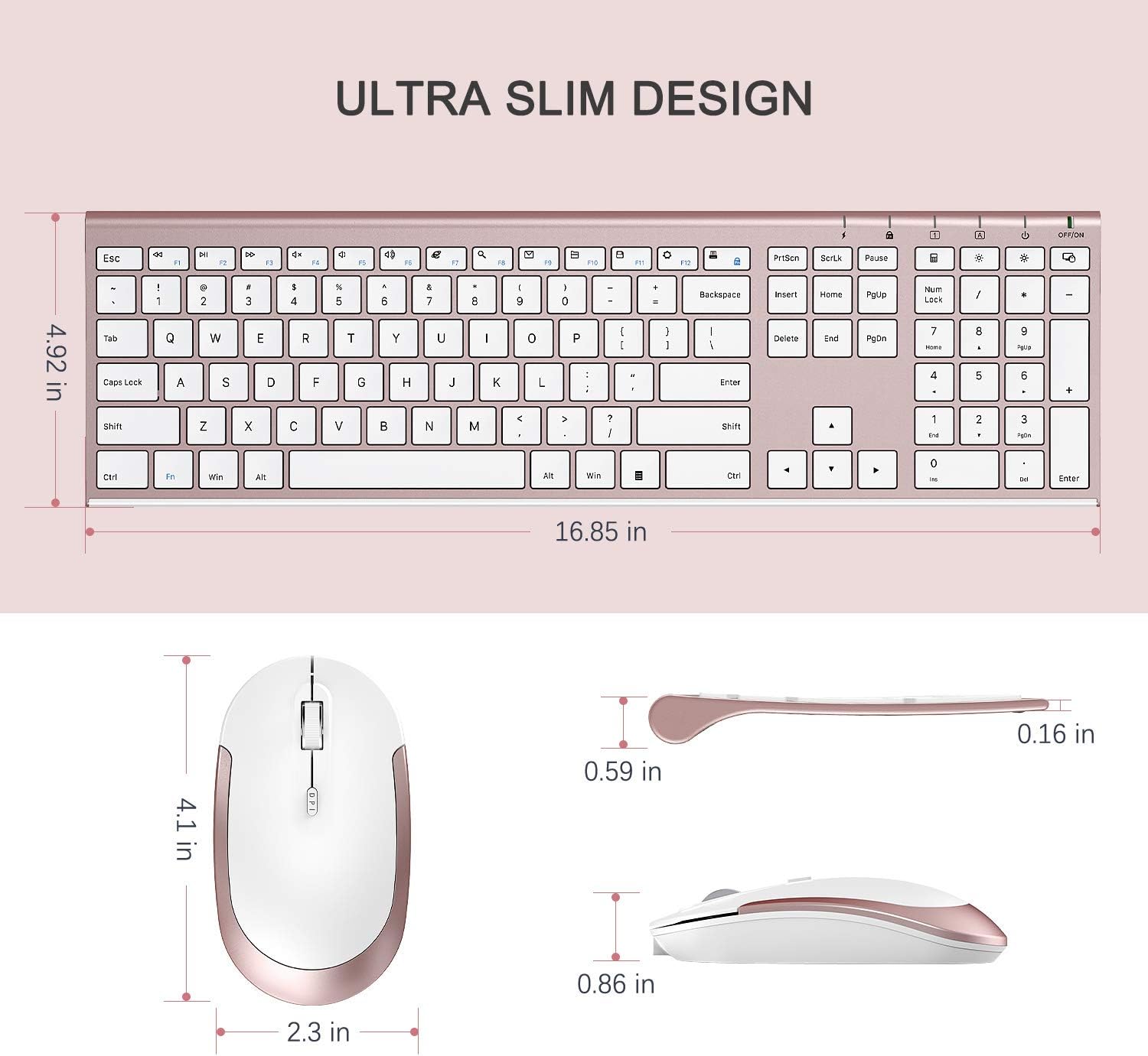 Exclusive Discount 70% Price Wireless Keyboard and Mouse, Vssoplor Rechargeable 2.4G USB Slim Full-Size Keyboard Mouse Combo with 2 in 1 Nano USB Receiver for Windows XP/Vista/7/8/10 Laptop Desktop Notebook-White and Rose Gold Greatest Product Wireless Keyboard and Mouse, Vssoplor Rechargeable 2.4G USB Slim Full-Size Keyboard Mouse Combo with 2 in 1 Nano USB Receiver for Windows XP/Vista/7/8/10 Laptop Desktop Notebook-White and Rose Gold