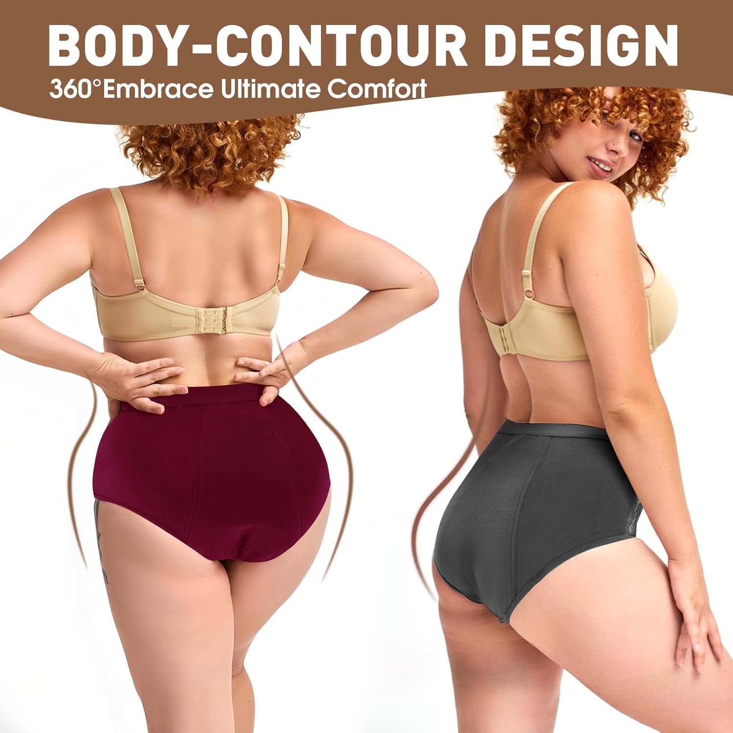 Incontinence Underwear for Women, Leak Proof Underwear for Women Washable & Reusable for Leakage Protective Panties(2XL, Pack of 6) - Image 5