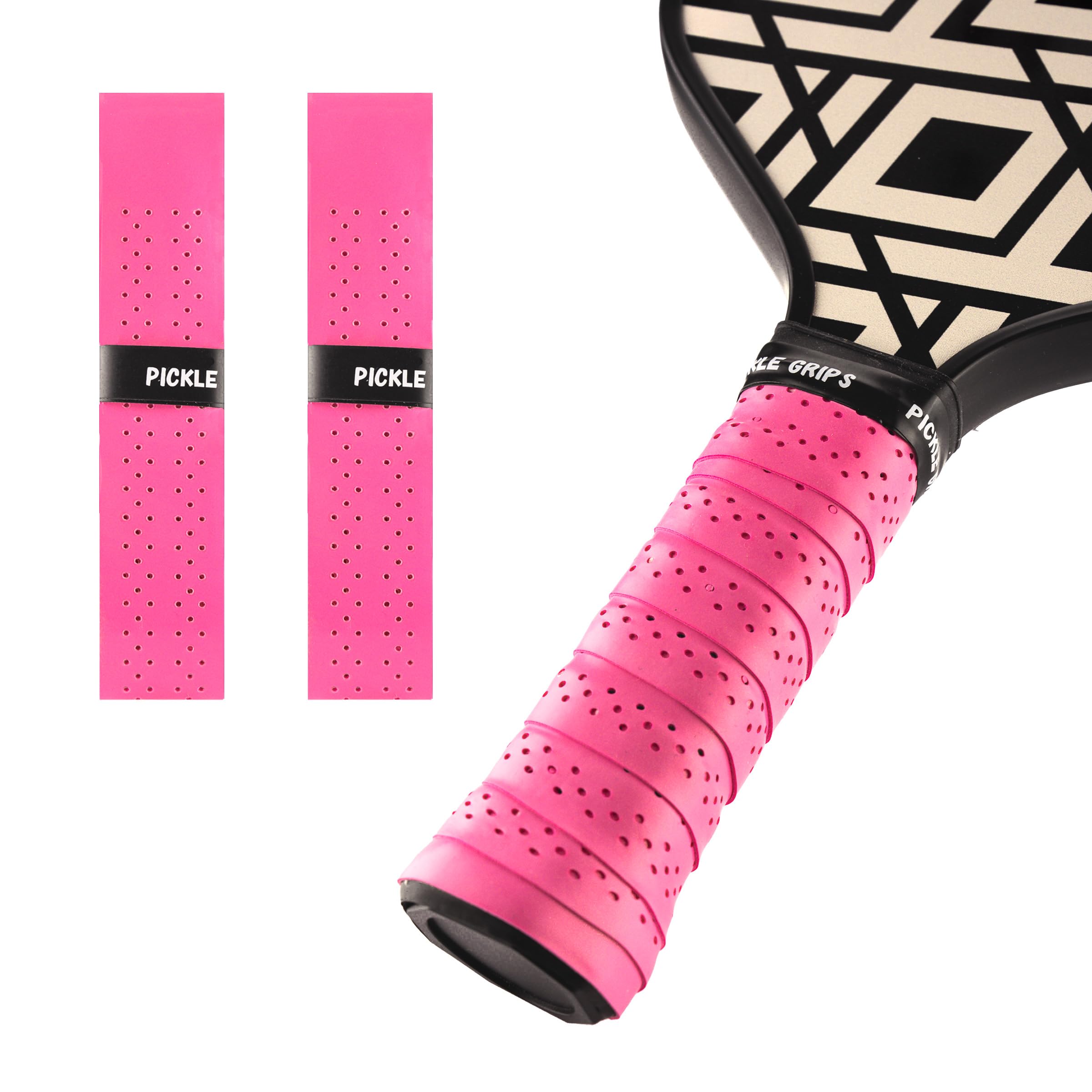 Pickle Grips Pickleball Paddle Grip Tape - Overgrip Grip Wrap for Pickleball Racket - Moisture Wicking Paddle Grip Wrap (2 Pack) (Pink)-picture-28